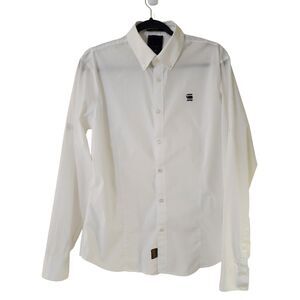 RAW Correct Line by G-Star Mens Mason Shirt Long Sleeve Button-Down White Sz XL